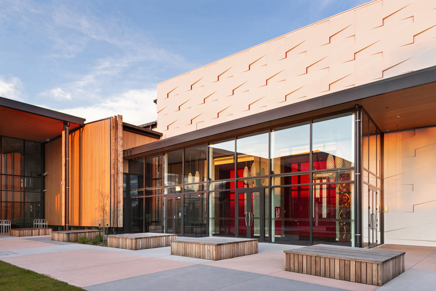 Photo of glass building entrance