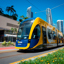 Gold Coast. Light Rail Image of tram through Australia